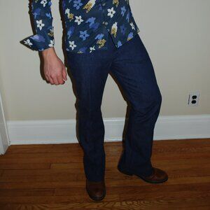 Disco Pants VINTAGE 1970s Bellbottom Blue Jeans